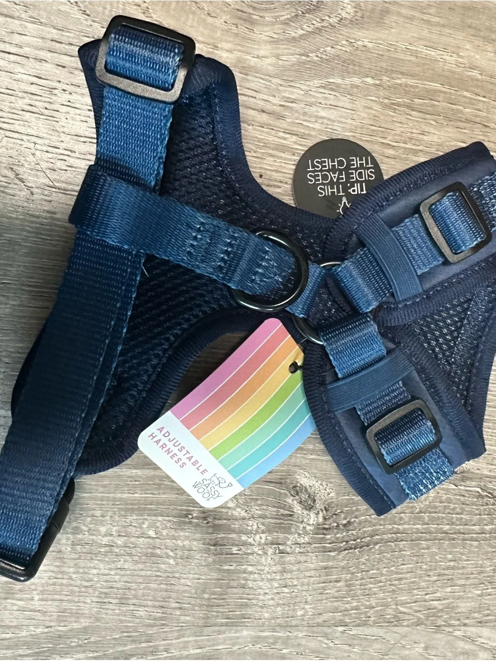 Sassy Woof Navy Padded Dog Harness - Comfortable Adjustable Chest Harness